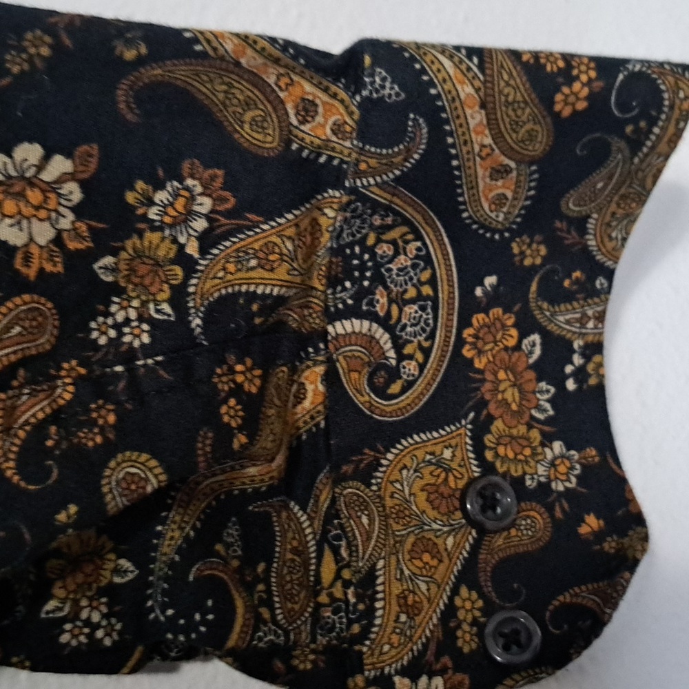 Consequence Paisley Shirt Large Button Front Boho… - image 3